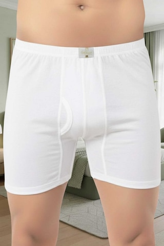 Uniquetrenders Erkek %100 Pamuklu 6'lı Süprem Kumaş Penye Boxer Beyaz