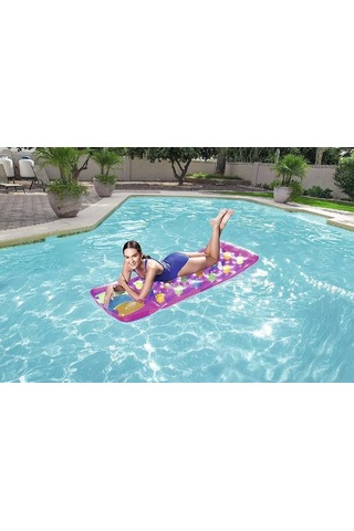 Deniz Yatağı Dik Yastıklı Bardaklı Yatak 188x71 Cm Bestway - 43014 Lisinya Çok Renkli