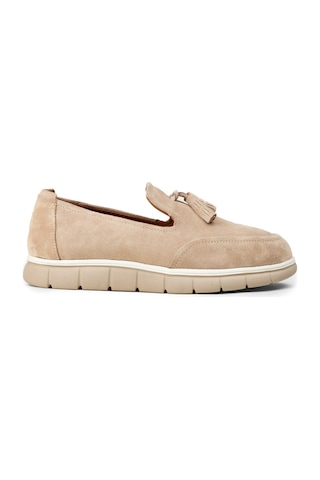 Deery Erkek Süet Bej Püsküllü Loafer Ayakkabı - 02048mbeje01