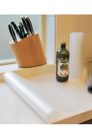 Eva Şeffaf Raf Örtüsü-Dolap Ve Çekmece İçi Kaymaz Kaydırmaz Örtü