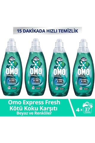 Omo Express Beyaz & Renkliler Sıvı Çamaşır Deterjanı 4 x 1480 ML