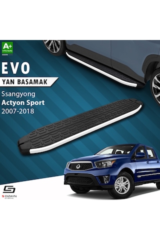 S-dizayn Ssangyong Actyon Sports Evo Aluminyum Yan Basamak 203 Cm 2007-2018
