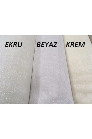 Perdefony Sakal Simli Düz Tül Perde 3 Farklı Renk