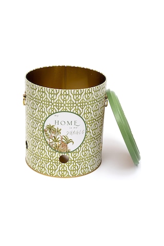 Forrest Green Love Desenli Metal Patateslik, 22.5 X 24 Cm, 9 Lt