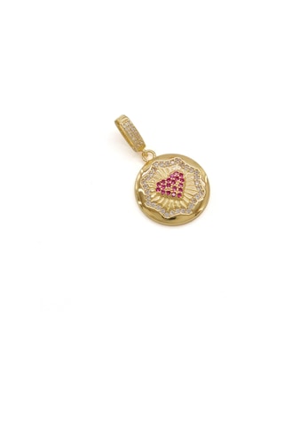 Ajda Charm Çelik Altın Kaplama Kadın Yuvarlak Kalp Model-chr-121 Gold