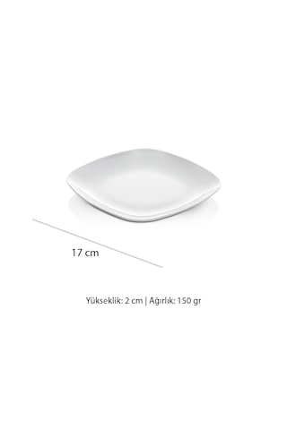 Alezy 592 Göreme Melamin Termostar Kare Servis Tabak 17 Cm Beyaz