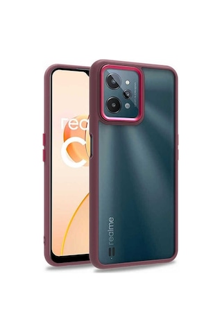 Realme C31 Kılıf Zore Flora Kapak Kırmızı