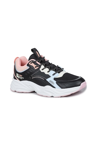 Jump 29943 Siyah - Pembe Kadın Sneaker Günlük Spor Ayakkabı Bej