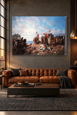 Fida Deniz Kıyısında Savaş Sonrası Osmanlı Ordusu Canvas Tablo Çok Renkli
