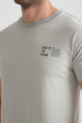 Shooter Sportwear Shooter Erkek Pamuklu T-shirt Premium Kalite Minimal Tasarım Regular Kalıp Gri