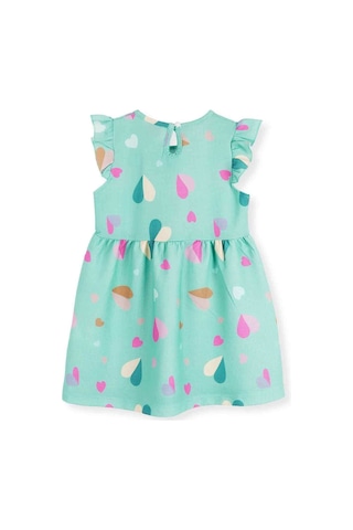 Ahengim Kız Çocuk Kalp Desenli Elbise Ak2406 SU YEŞİLİ