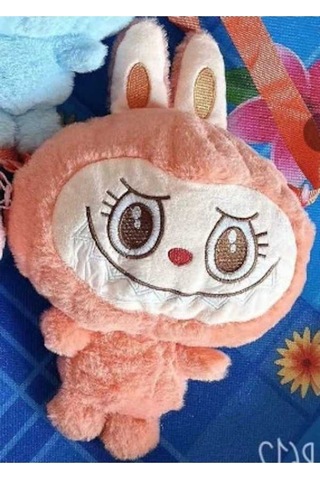 Ebitda Labubu Peluş Kız Çocuk Sevimli Çapraz Mini Turuncu Karikatür Çanta Turuncu