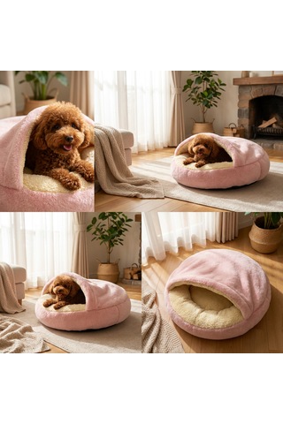 Kanguru Model Yuvarlak Kedi/köpek Yatağı