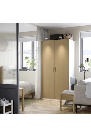 Ikea Beyaz Geniş Kapaklı Gardırop 100x60x201 Cm