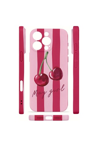Apple iPhone Uyumlu 16 Pro Vorian İnce Kamera Korumalı Mika Kılıf Cherry Girl Cherry Girl Mika
