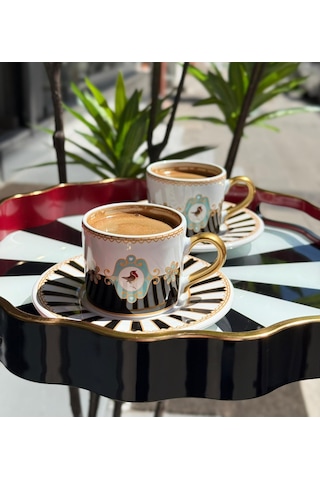 2 Kişilik Piano Black Soho Double Kahve Fincanı-5216 Siyah