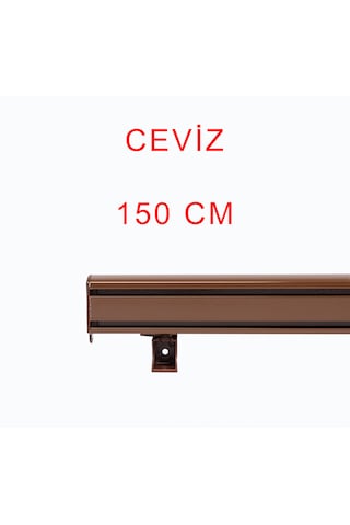 Ceviz Dekoratif Perde Alüminyum Dekoratif Ray Kornişi 150 Cm