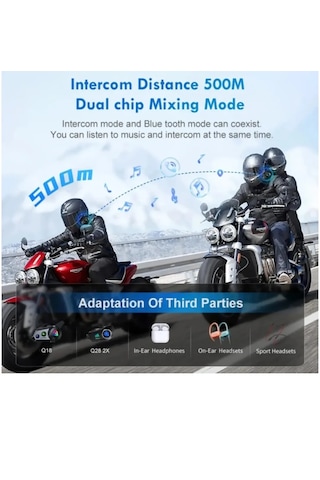 Comse D26X 6 Kişilik Motosiklet Kask Bluetooth İntercom Seti