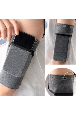 Reedark S Boyutu Gri Spor Kolluk Çantası - Koşu Ve Egzersizlerde Telefon, Anahtar, Para Taşıma - Serbest Eller İle Spor Yapın