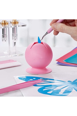 Leezsing Vinil El Sanatları İçin Silikon Atık Toplayıcı - Ergonomik Tasarım, Güçlü Sogma, Hassas Aletleri Korumak Pembe