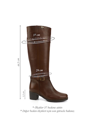 Gönderir Kadın Kahve Antik Fermuarlı Kalın Topuklu Hakiki Deri Çizme Gkzc13444564 Kahverengi