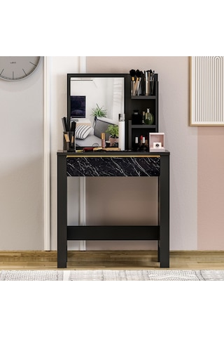 Gupse Makyaj Masası Siyah - Royal Mermer