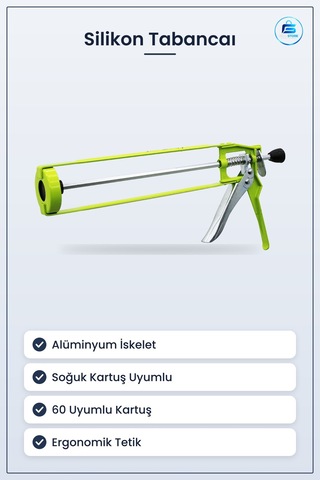 Silikon Tabancası Alüminyum İskelet Soğuk Kartuş Uyumlu Montaj Ta