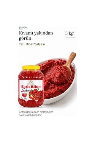 Şifakür Tatlı Biber Salçası Güneşte Kurutulmuş Doğal Gaziantep Ev Yapımı Yemeklik 5 KG