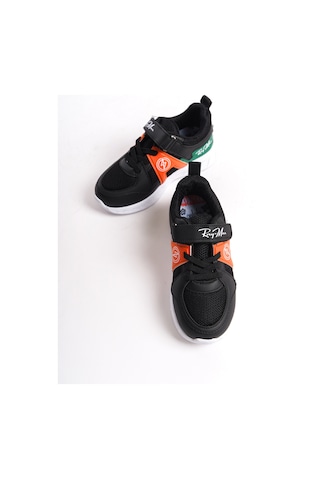 Garantili Ray Max Günlük Ortopedik Çocuk Unisex Sneaker Spor Ayakkabı Siyah-oranj