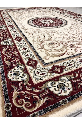 Saray Halı Klasik 11105 R-1 Kırmızı Göbekli 150X230 Halı 4 M2 !