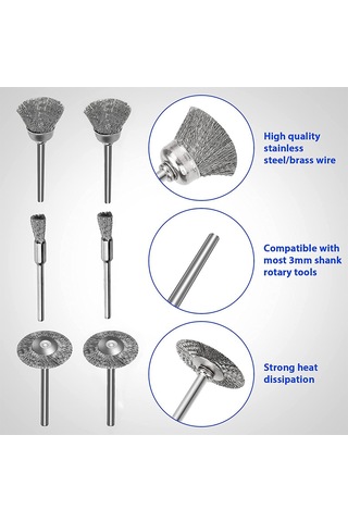 Sones 10 Adet Tel Fırça Metal Kireç Çözücü Cila Fırçası Oksit Tabakasını Kaldırmak İçin Düz Cila Fırçası, Stil: Kase Şekli 3 25mm