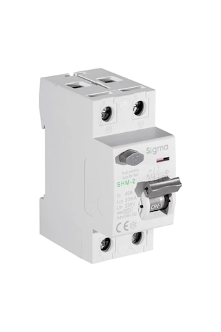 Sigma 2x40a 30ma 6ka Ac Tip Monofaze Kaçak Akım Koruma Rolesi
