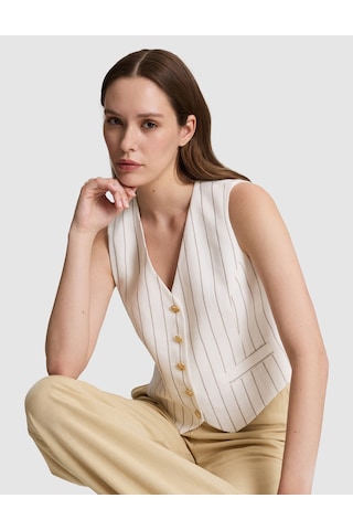 Pierre Cardin Kadın Ekru Yelek Dokuma 50323439-vr019