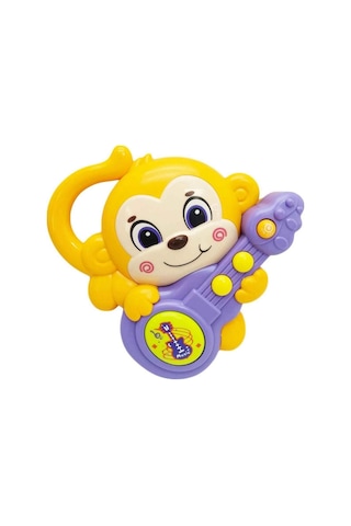 Sesli Ve Işıklı Gitar Çalan Maymun