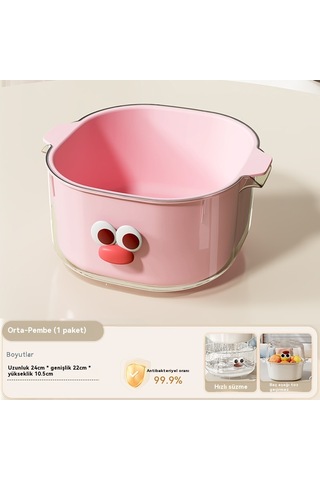 Spring Evçiftçi Katmanlıve Ve Sebze Boşaltma Sepeti Orta Pembe Pembe