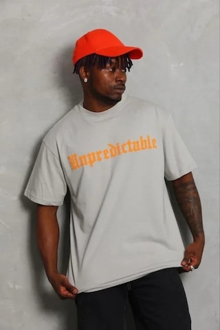 Vexor Erkek Baskılı T-shirt Kısa Kol Bisiklet Yaka Regular Fit Rahat Kalıp Günlük Tişört - Gri