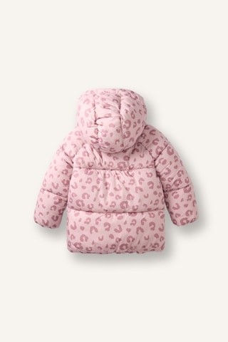 Defacto Leopar Desenli Kapüşonlu Şişme Mont Kız Bebek H3634a526aubr138 Bordo-br138