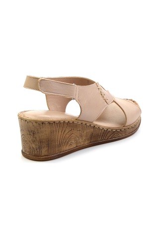 Bambi Bej Leather Kadın Sandalet K05552001203 Bej
