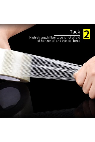 Xindoker Güçlü Paketleme İçin Zırhlı Fibre Şerit Bandı - 50mm X 50m Şeffaf Taşıma Ve Ambalaj İçin Dayanıklı Cam Fiberli Bağlama Bandı