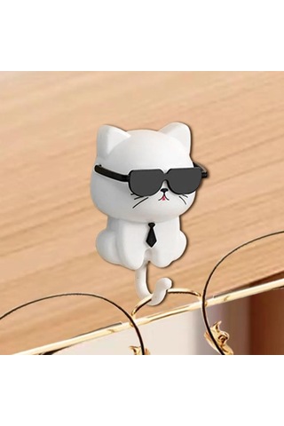 Singree Kedi Figürlü Zıplayan Gözlü Abs Makyaj Tutucu, Deliksiz 10kg Yük Taşıyan Dekoratif Anahtar Tutucu