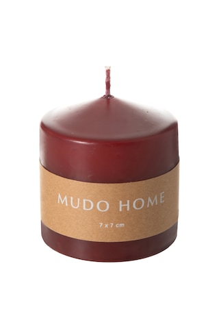 Mudo Home Sütun Mum Bordo 7x7cm