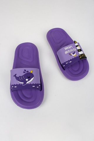 Kız Çocuk Tatlı Balina Temalı Terlik-5754-mor Mor