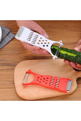 Manuel Sebze Dilimleyici, Soyucu, Rendeleyici, Doğrayıcı, Patates Doğrayıcı, Havuç Kesici, Meyve Soyucu Yapıcı, Mutfak Kesme Aleti Beyaz