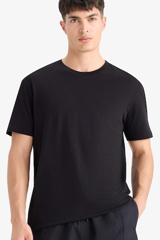 DeFacto Pamuk New Regular Fit Bisiklet Yaka Basic Düz Kısa Kollu Siyah Tişört V7699AZ25SPBK81