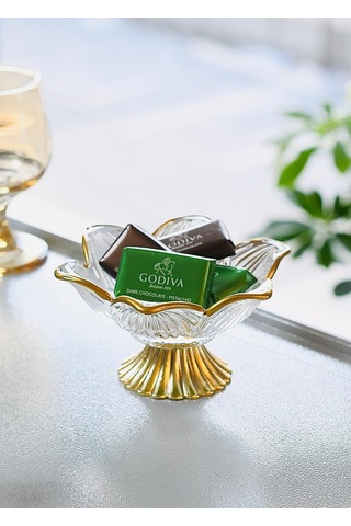 Lotus Çizgi Ayaklı Sunumluk 6 Lı Gold Altın