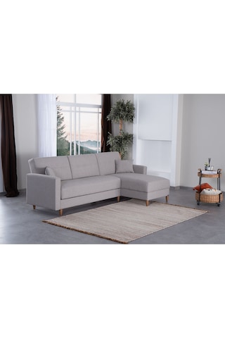 Kilim Mobilya Scandi Köşe Uzanmalı Yataklı Köşe Takımı Hem Sağ Hem Sol Köşe Olarak Kullanılabilir Beyaz