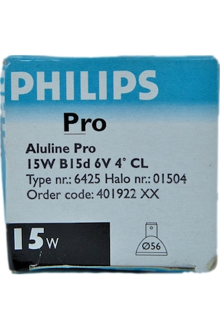 Philips 15W 6V 2800K 4° Ba15D Şeffaf Cam Halojen Çanak Ampul