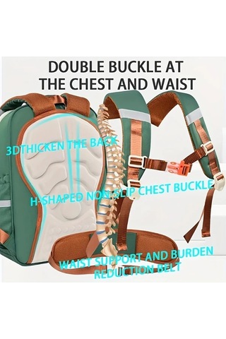 Cordial Yeşil Ayarlanabilir Askılar Büyük Kapasiteli Çoklu Cep Detaylı Şık Kontrast Renkli Harf Baskılı Sırt Çantası Dayanıklı Naylon Kadınlar İçin Rahat Gündelik Çanta Yeşil