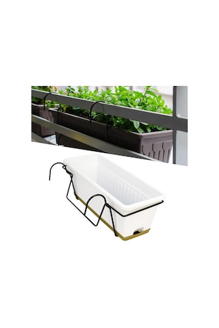 Suntek Magideal  Asılı Sepet Çiçek Kutusu Pencere Avlu Ofis Için Beyaz