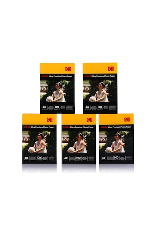 Kodak 260 Gram 10X15Cm Parlak 5'li Paket 500 Adet Fotoğraf Kağıdı